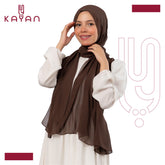 Chiffon Plain Scarf - Chocolate Brown